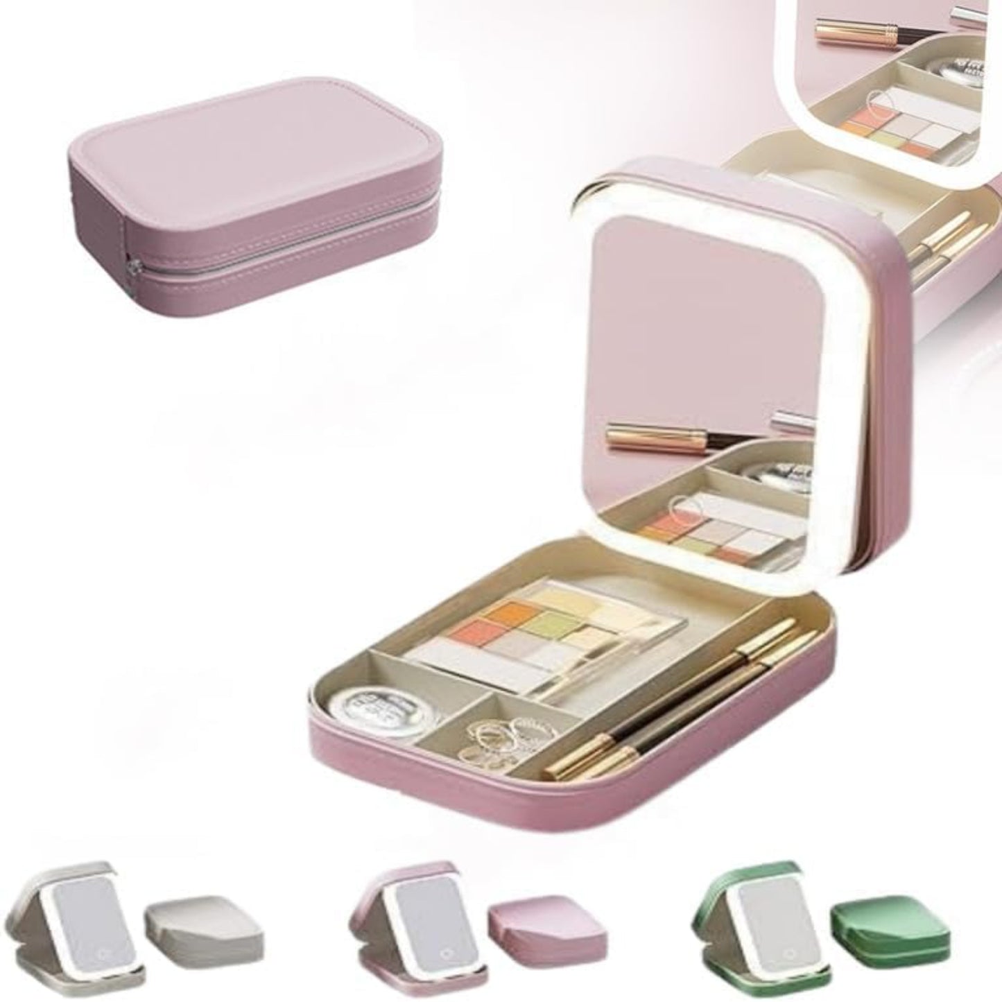 Rechargeable Lighted LED Makeup Mirror - Three Color Adjustable & Brightness White Mirror