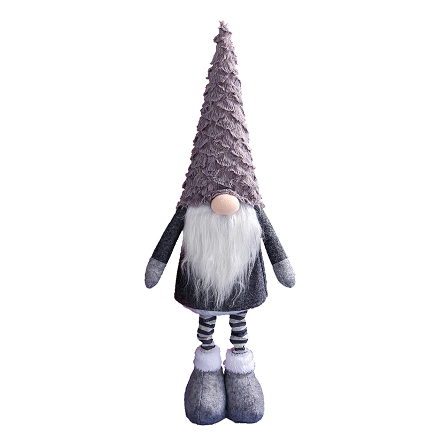 Christmas Faceless Gnome Plush Doll with Retractable Legs & Long Hat