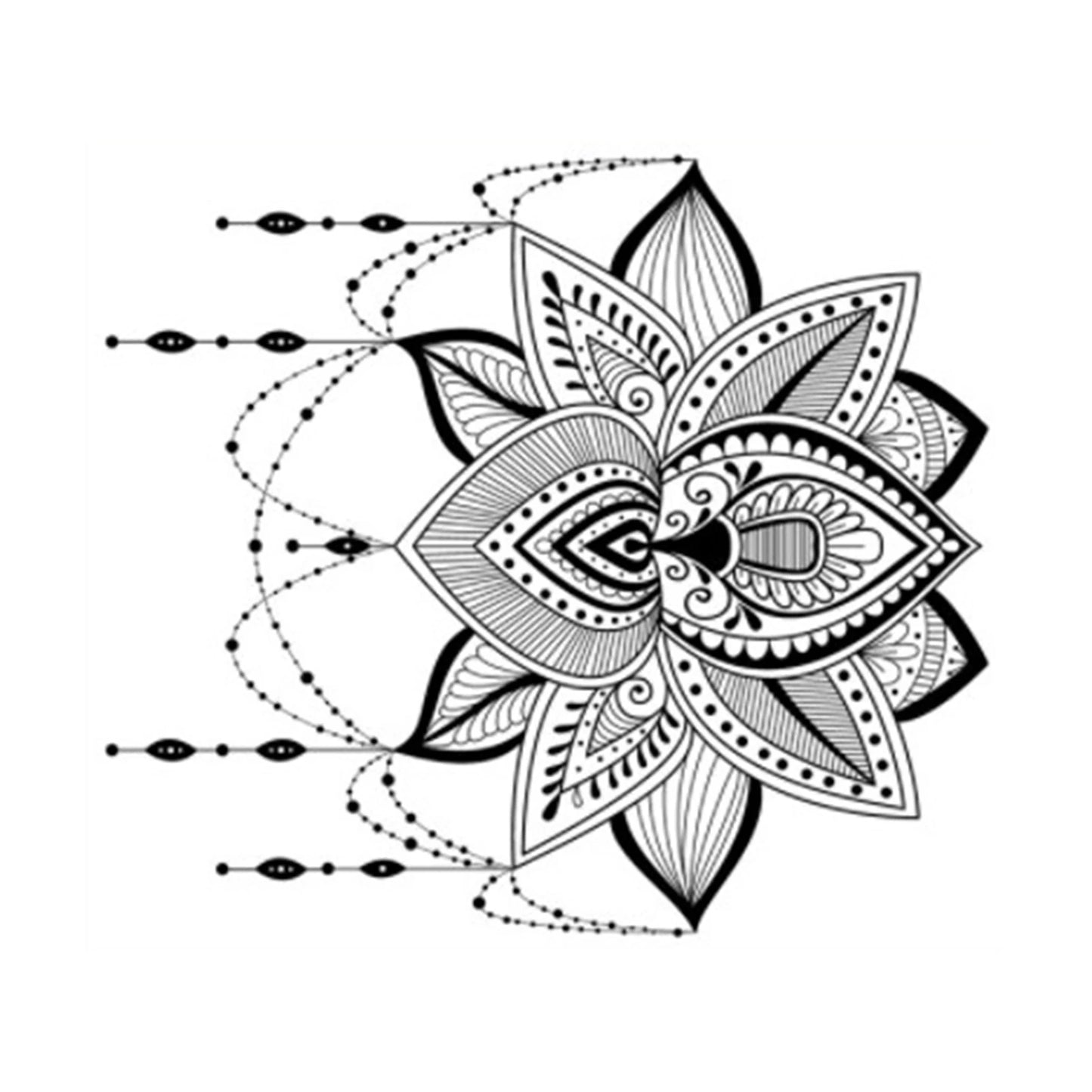 Mandala Lotus Vinyl Self-adhesive Wall Sticker - Bohemian Style Decal Wall Art Decoration