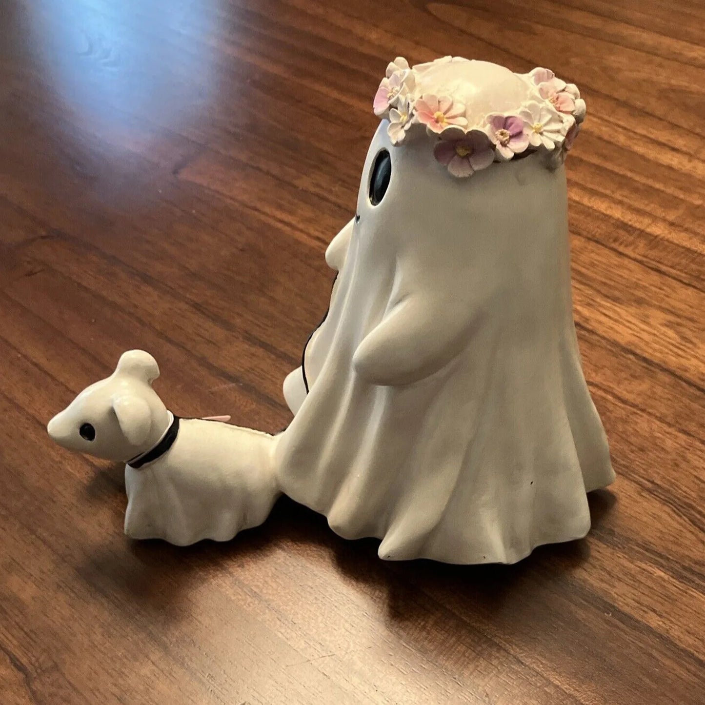 Halloween Ghost Walking Dog Statue