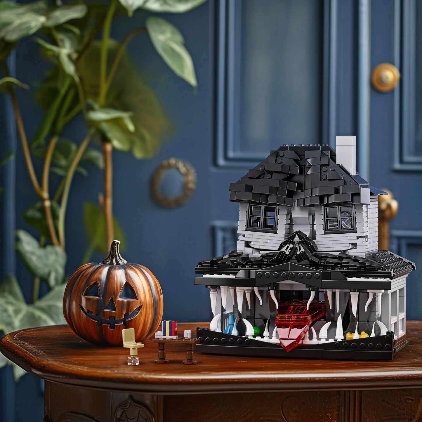 Haunted House Building -Bricks -Toys Monster Hut Model Blocks - Home Decoration with LED light,