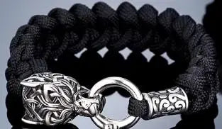 Never Fade Rock Viking Wolf Bracelet Men's