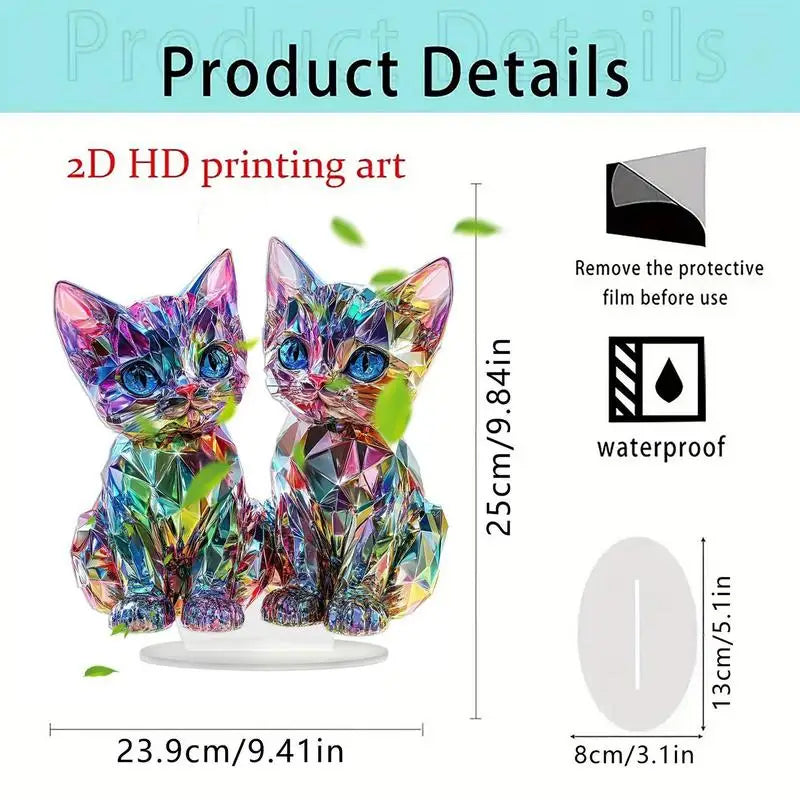 Colorful Cat Statue - Colorful Cat Miniature Ornaments