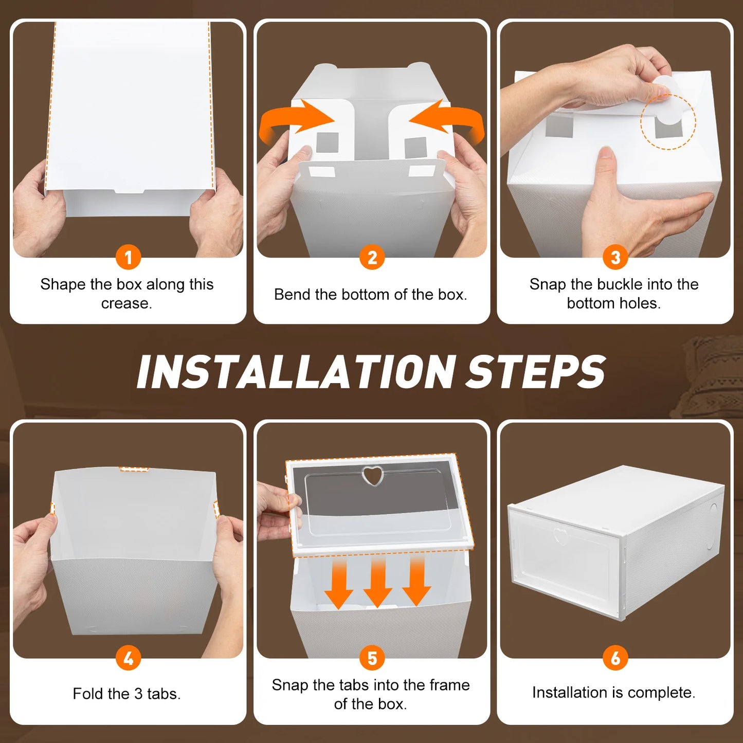 20X Clear Plastic Shoe Storage - Box Stackable Foldable Boxes