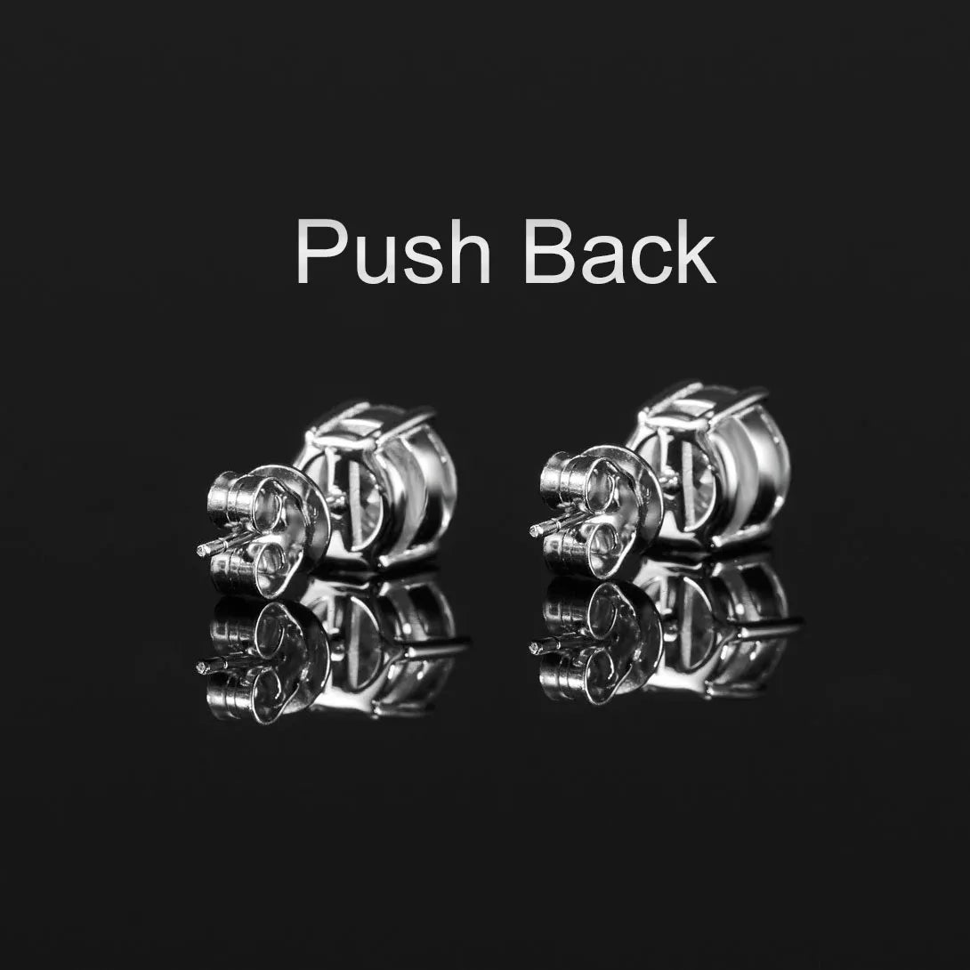 CUC 3-14MM AAAA Zircon Stud Earrings Screw/Push Back For Women -Men Fashion Trend Jewelry