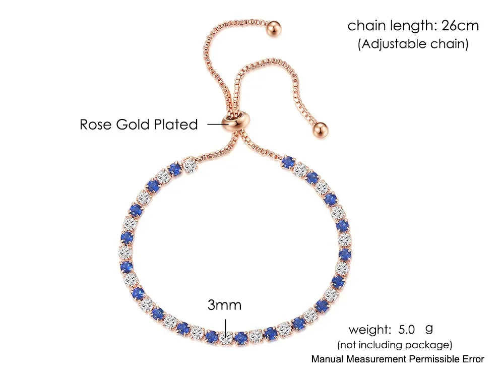 Adjustable Multicolor Tennis Bracelets for Women - Ladies Rainbow Colorful Zircon Charm Bracelet