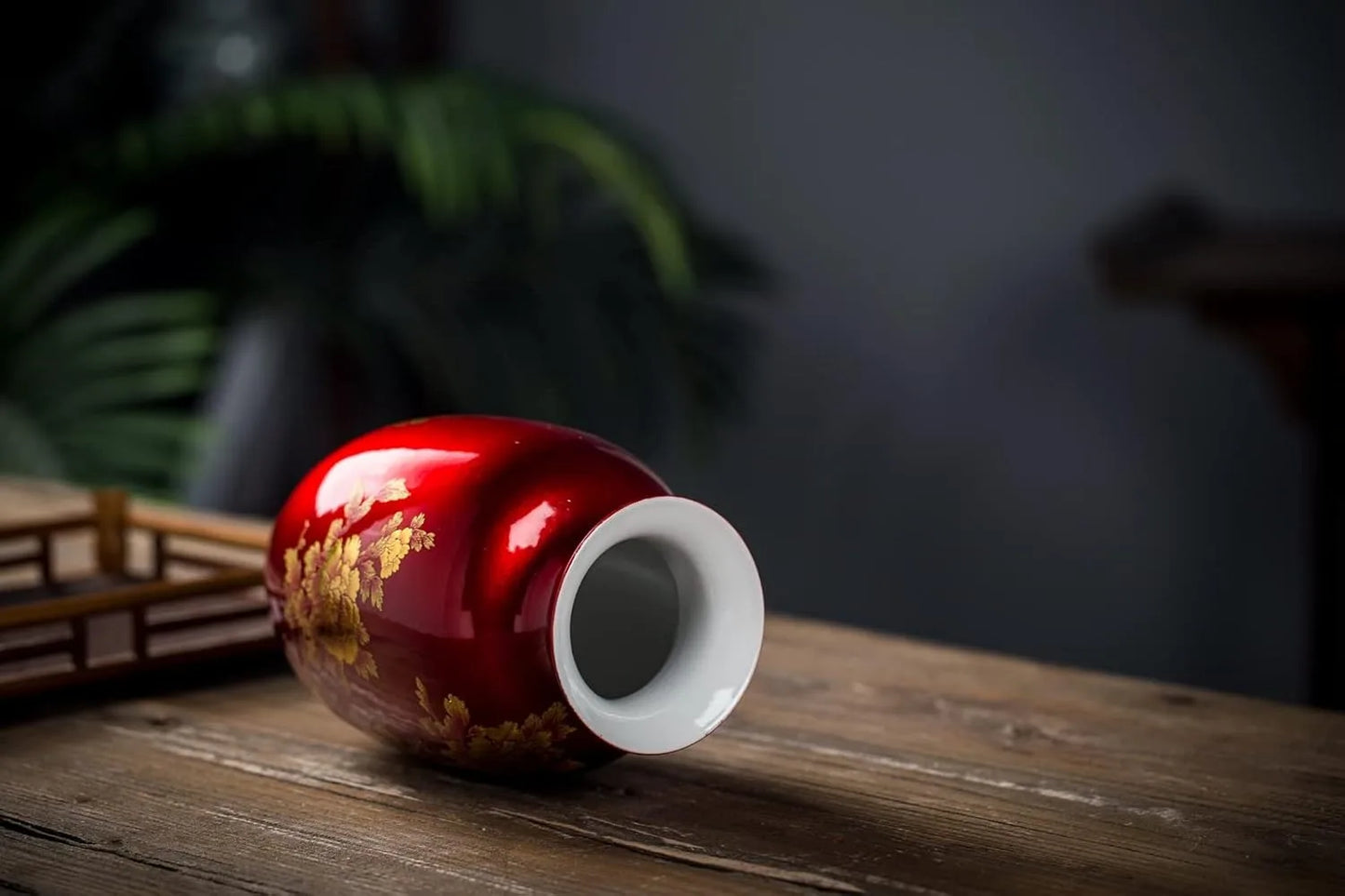 Ceramic Oriental Vase - Flower Vases Decorated with Peony Design