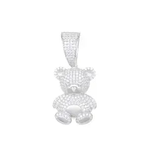 Exquisite Moissanite Fashion Bear Pendant Necklace