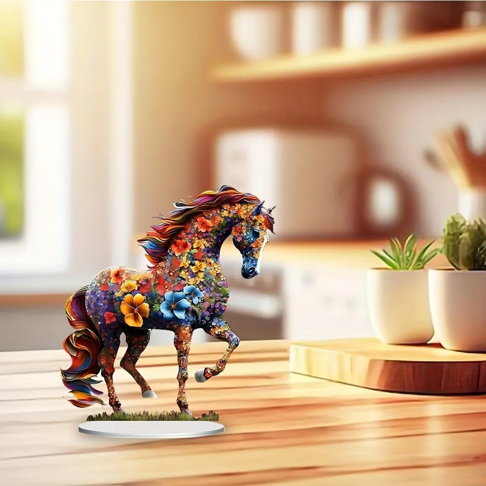 Colored Horse Statue - Light Catcher. Hollow-out design for bedroom, living room, study & porch.