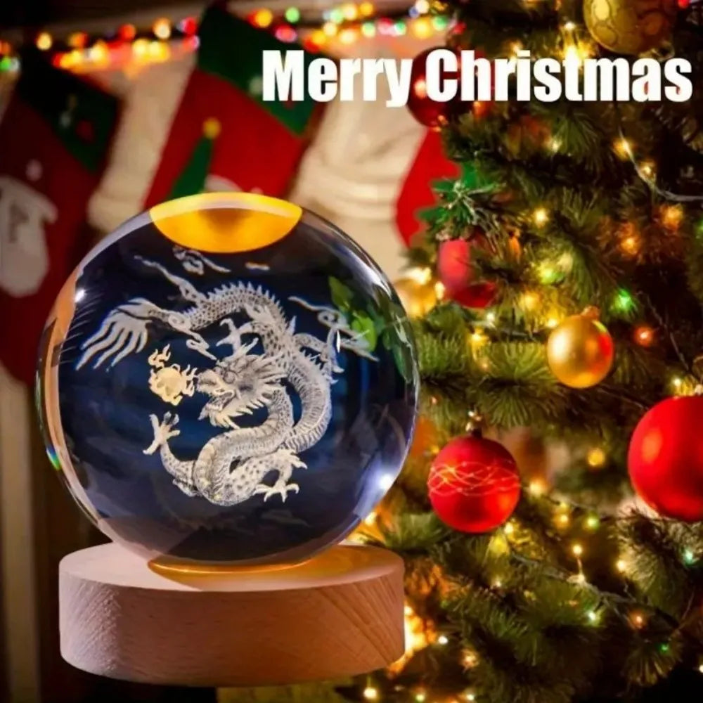 3D Crystal Ball Lamp, - Laser engraving animal lamps, - unique Unicorn night light, - Giant Panda, light up Chinese Dragon,