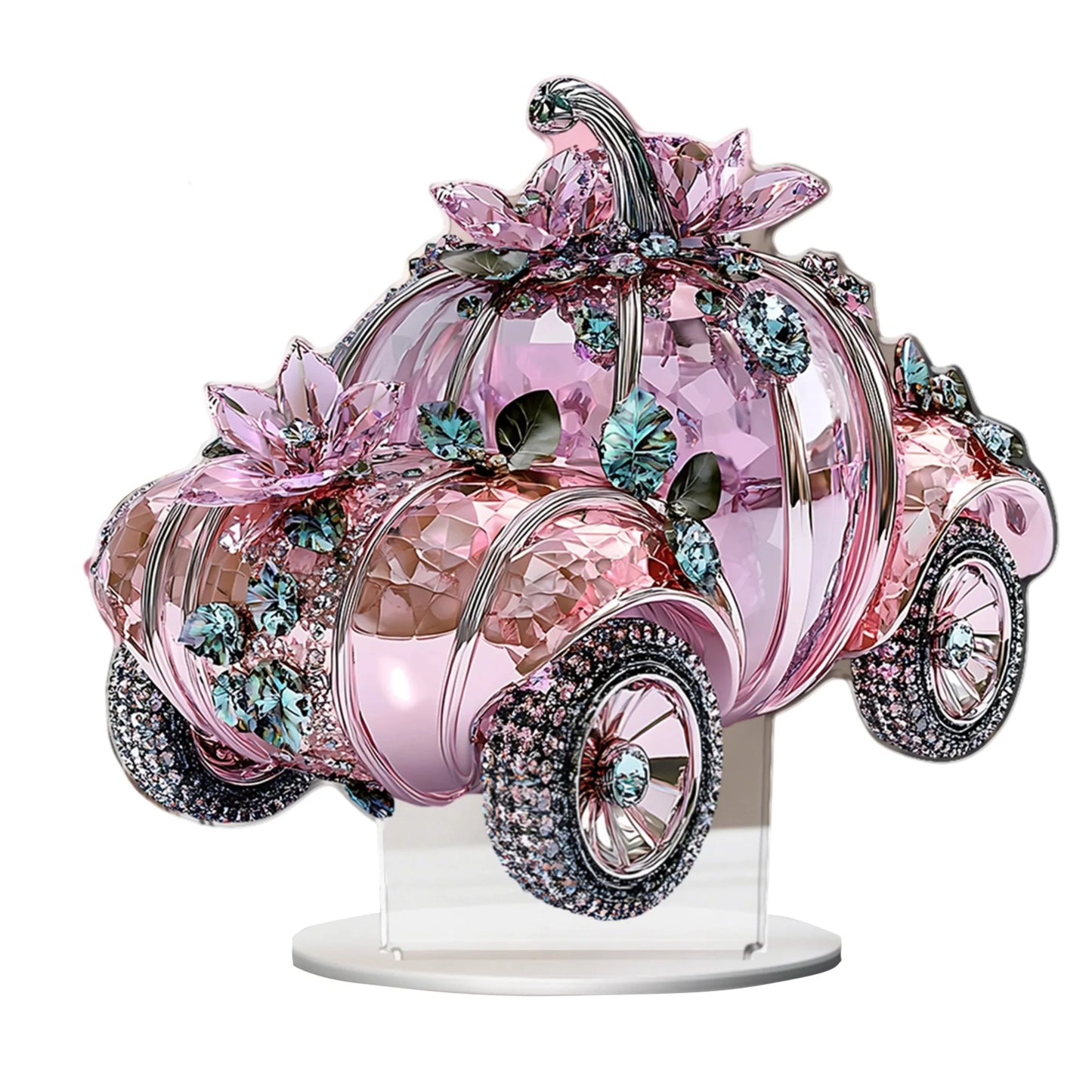 Halloween Party Decorations - Spooky Acrylic Crystal Pumpkin 2D - Flat Statue Ornament - Table Centerpiece for Home Décor