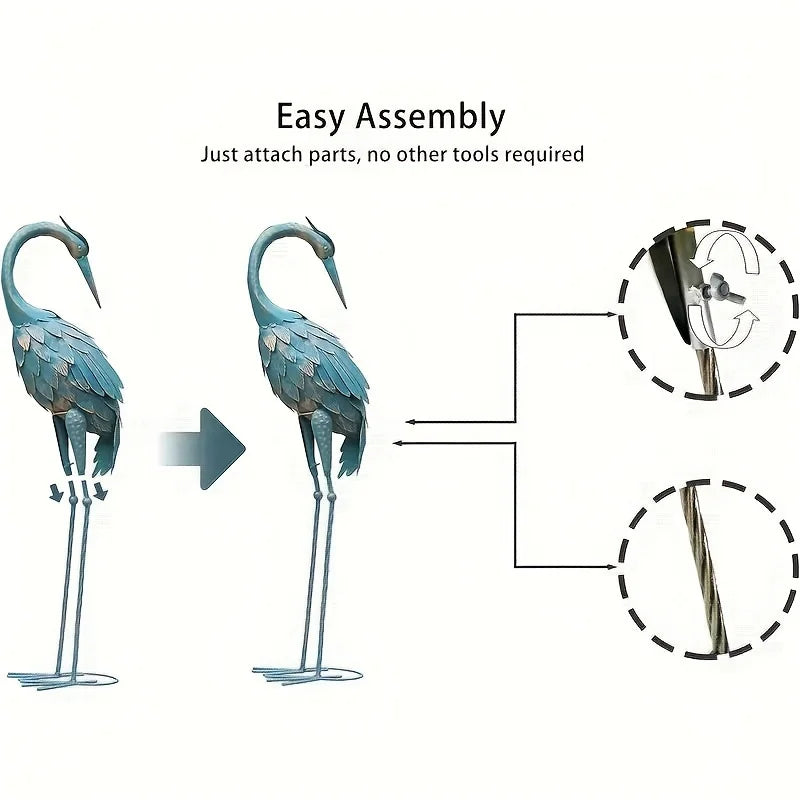 Standing Garden Crane Statue for Outdoor,