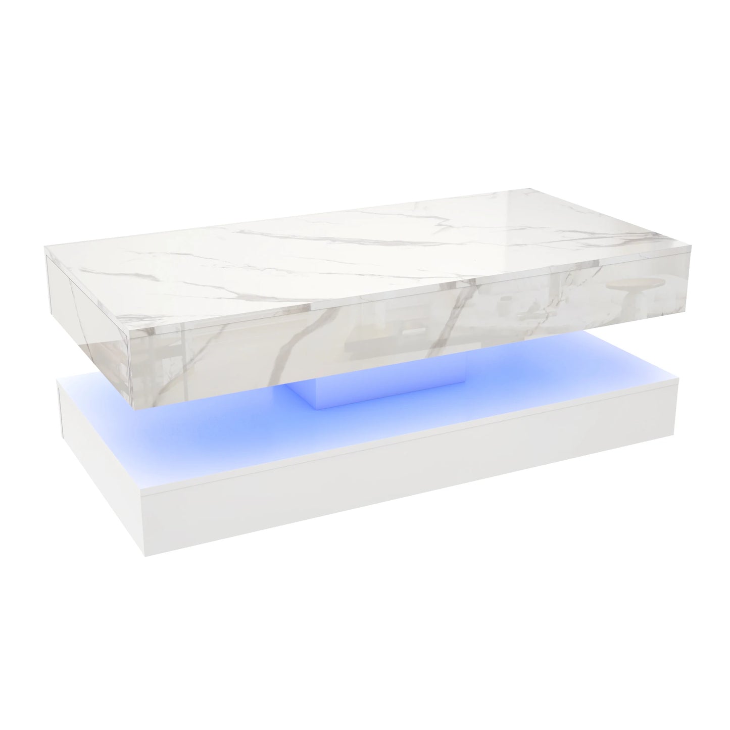 Stylish Coffee Table with LED lights, and 2 Storage Drawers