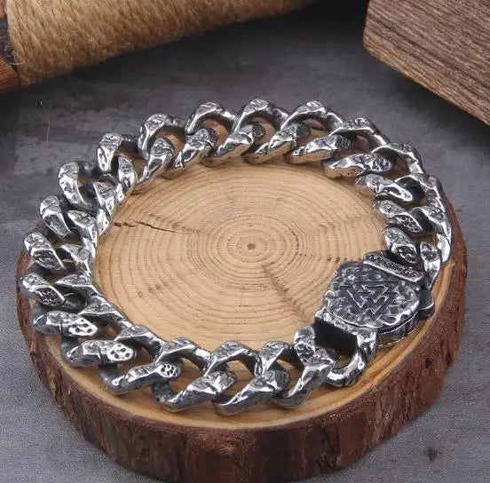 Blank Color Punk Curb Cuban Link Chain Bracelets with gift wooden box