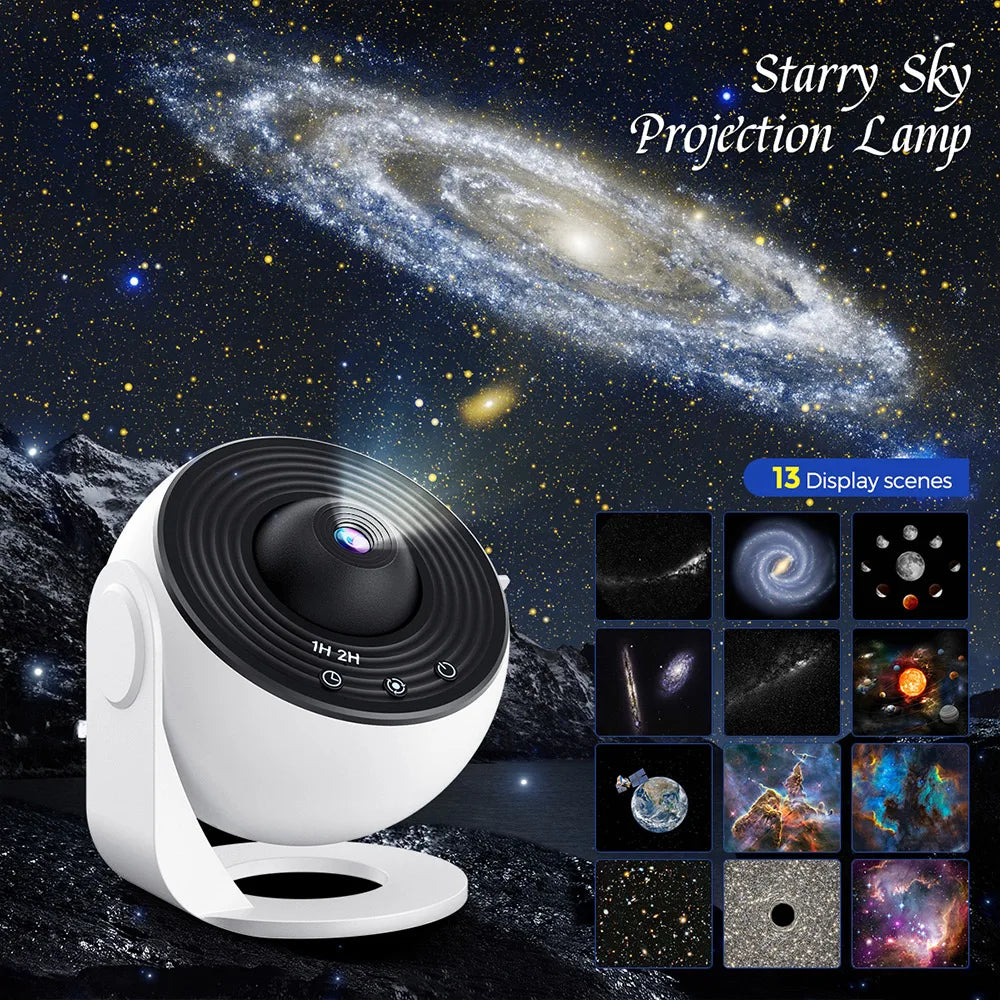 Galaxy Projector for Bedroom, HD Image Star Projector, Adjustable Galaxy Light Knob, 13 Film Discs,