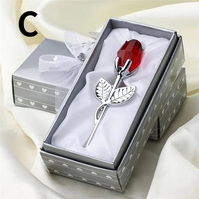6 Colors Crystal Glass Rose Flower - Valentine's Day - X'mas - Lovers' Gift