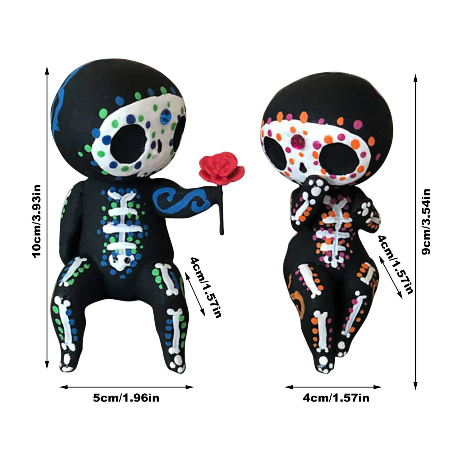 Cute Statue Skull Resin - Flower Figurines
