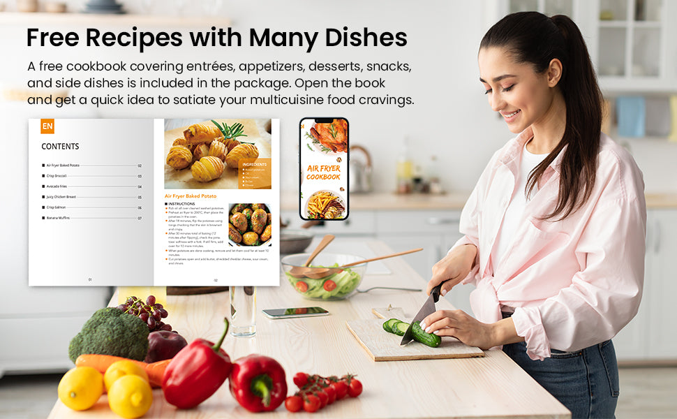 5 Quart Digital Display Air Fryer Toaster Oven Combo with 8 Cooking Presets - Oilless Cooker, - Visible Window,- Dishwasher Safe Basket