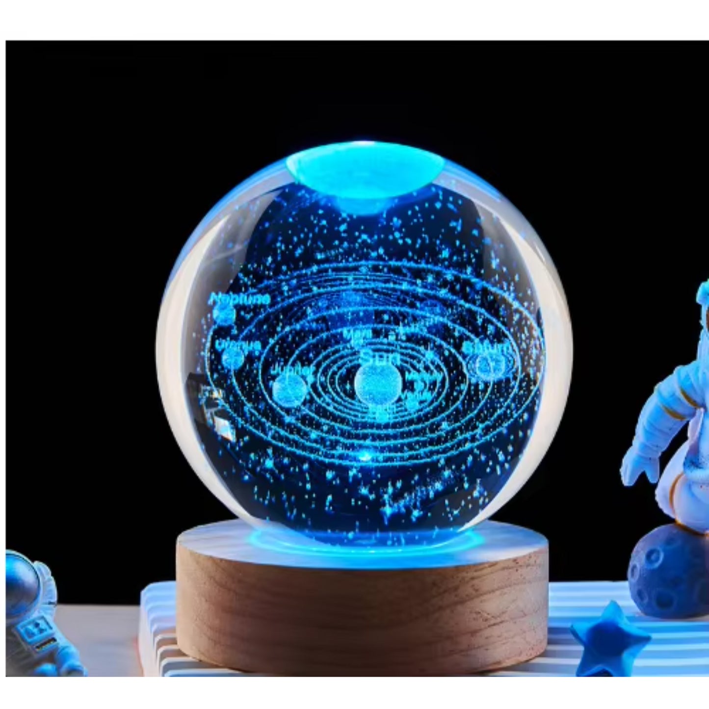 Christmas Decorations - Luxury personalized glass crystal ball with wooden base