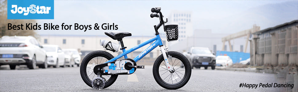 JOYSTAR 12 14 16 18 20 Inch Kids Bike with Light - Up Training Wheels,-  Bicycle for Boys Girls Age 3-12 Years