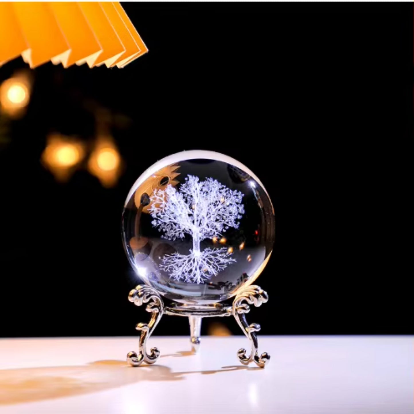 Christmas Decorations - Luxury personalized glass crystal ball with wooden base