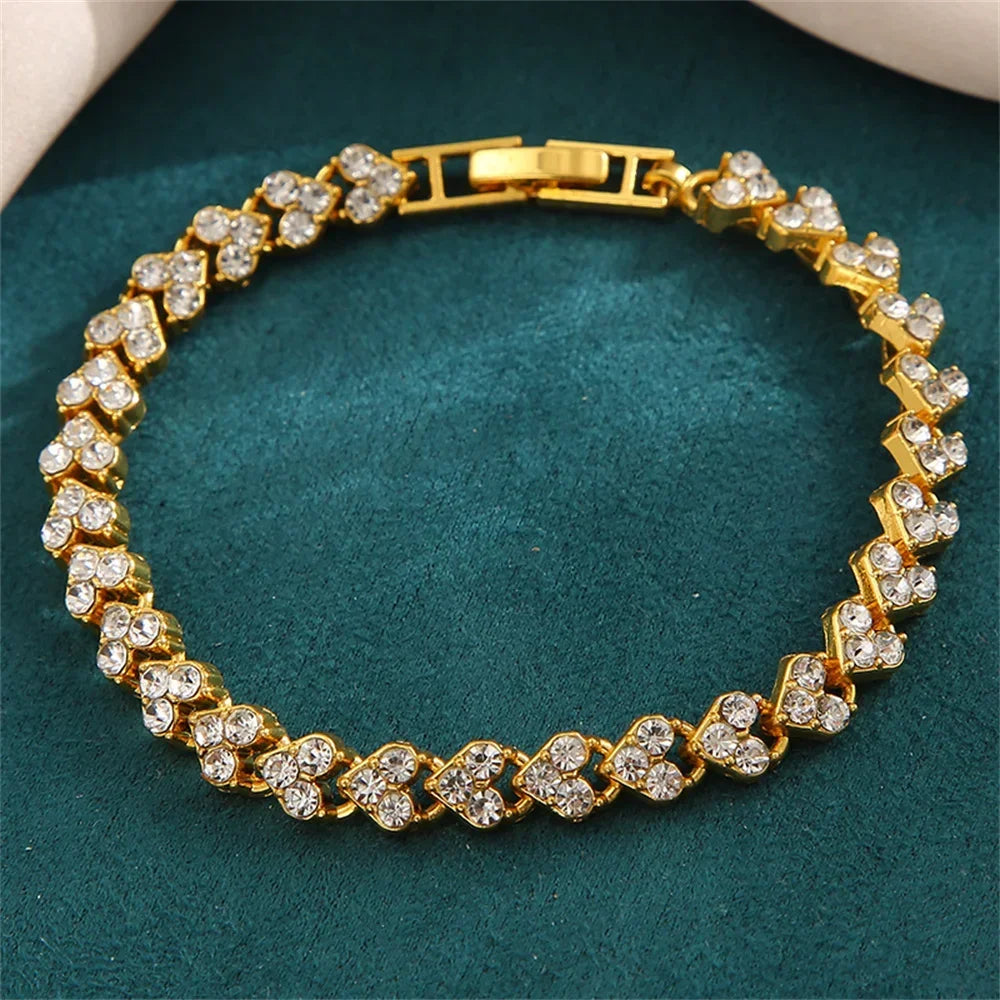 Crystal Heart Tennis Bracelet for Women