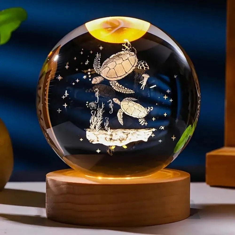 3D Crystal Ball Lamp, - Laser engraving animal lamps, - unique Unicorn night light, - Giant Panda, light up Chinese Dragon,
