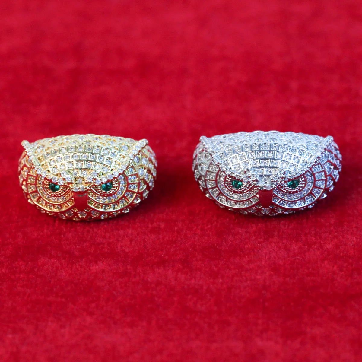 Owl Ring Real Gold Plated Cubic Zircon