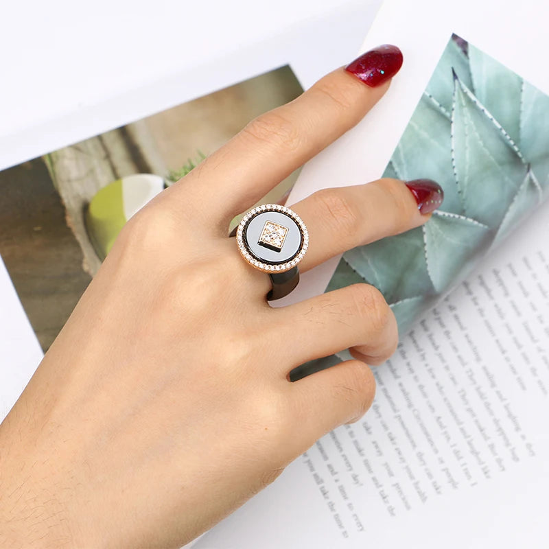 New Big Oversize Women Rings - Healthy Comforfit Never Fade Color Fashion Jewelry -Gift CZ Crystal  Women Rings  Chrismas Gift