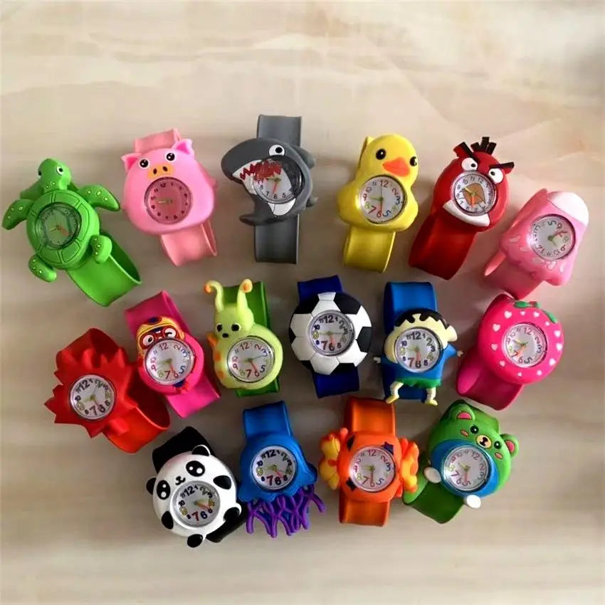 30 Cartoon Styles Children Watches - Colorful Bend Slap Strap - Clock Random Style