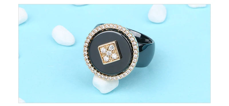 New Big Oversize Women Rings - Healthy Comforfit Never Fade Color Fashion Jewelry -Gift CZ Crystal  Women Rings  Chrismas Gift