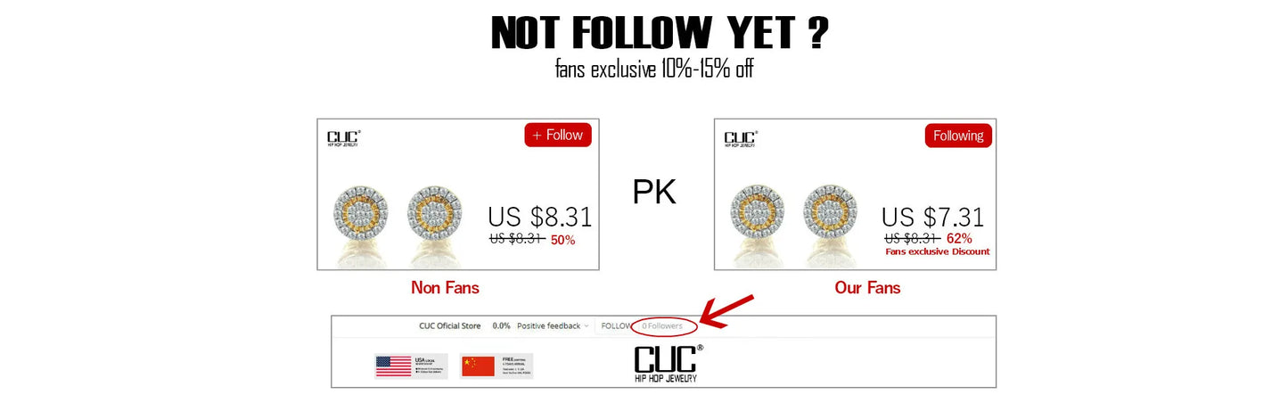 CUC 3-14MM AAAA Zircon Stud Earrings Screw/Push Back For Women -Men Fashion Trend Jewelry