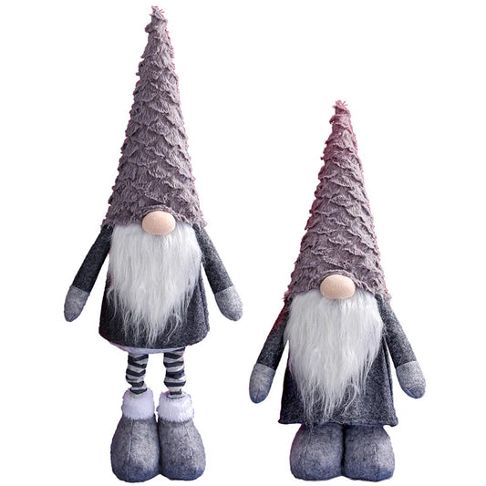 Christmas Faceless Gnome Plush Doll with Retractable Legs & Long Hat