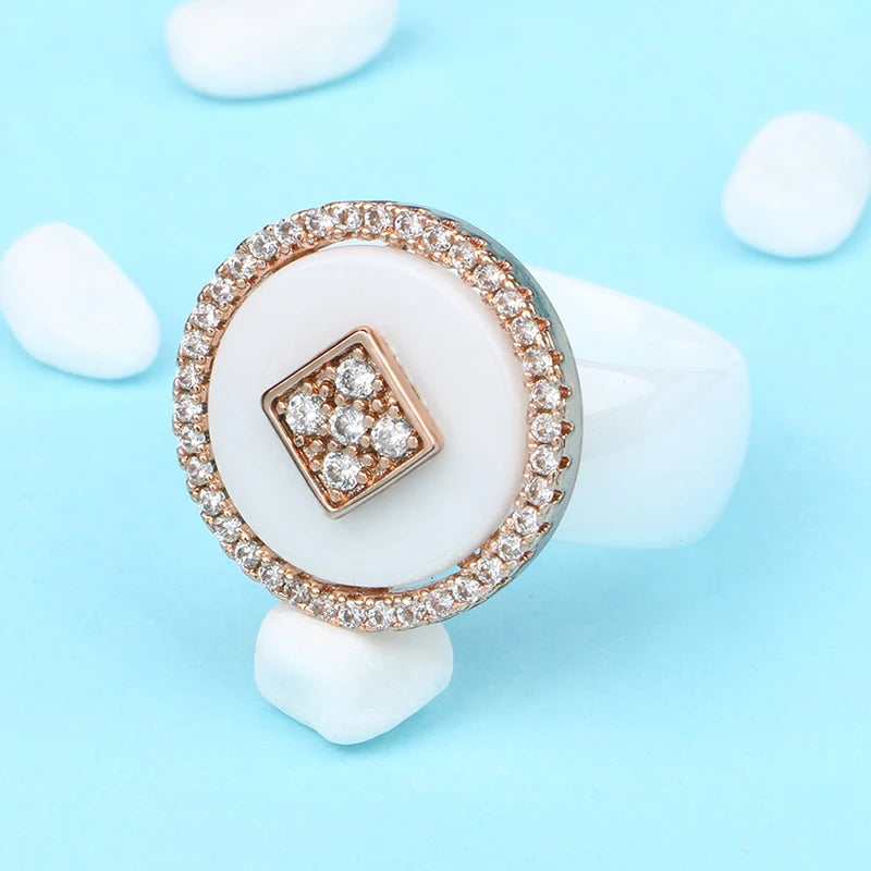 New Big Oversize Women Rings - Healthy Comforfit Never Fade Color Fashion Jewelry -Gift CZ Crystal  Women Rings  Chrismas Gift