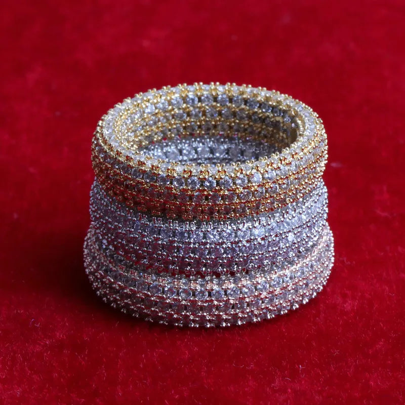 Iced-out Cubic Zirconia Ring for Men  & Women - 24k Gold  & Silver 
Color Plated  Jewelry