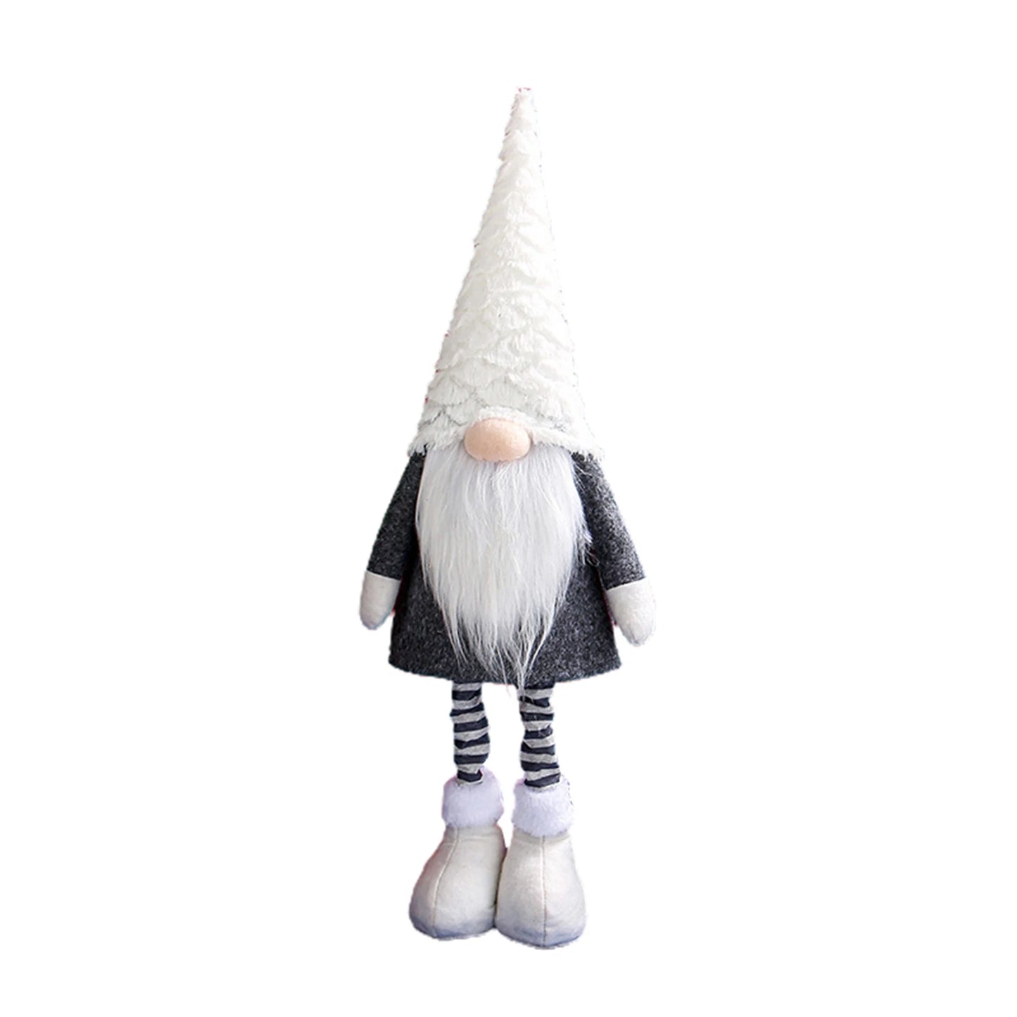 Christmas Faceless Gnome Plush Doll with Retractable Legs & Long Hat