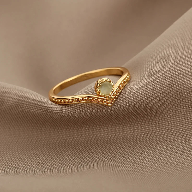 Vintage Lotus Rings for Women - Teens Stainless Steel  Ring