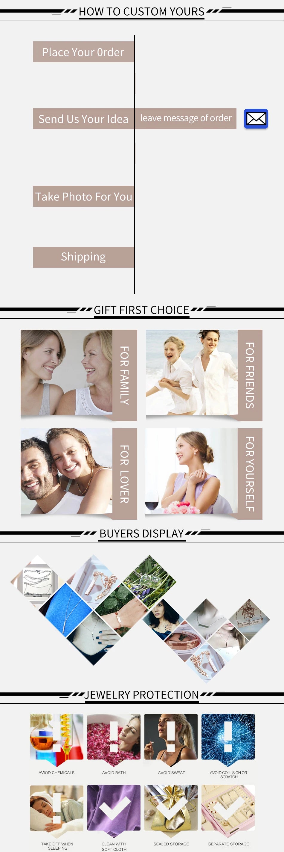 Qitian Clover Necklace With Zircon Letter For Women Personalized Clover Name Letter Pendant Jewelry Christmas Gift ForGirlfriend