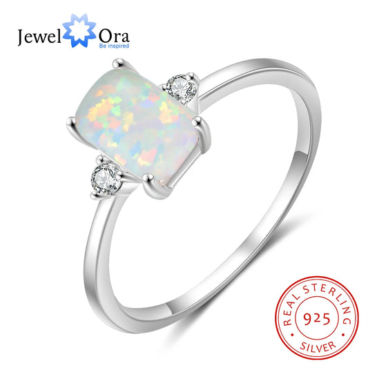925 Sterling Silver White Opal Ring