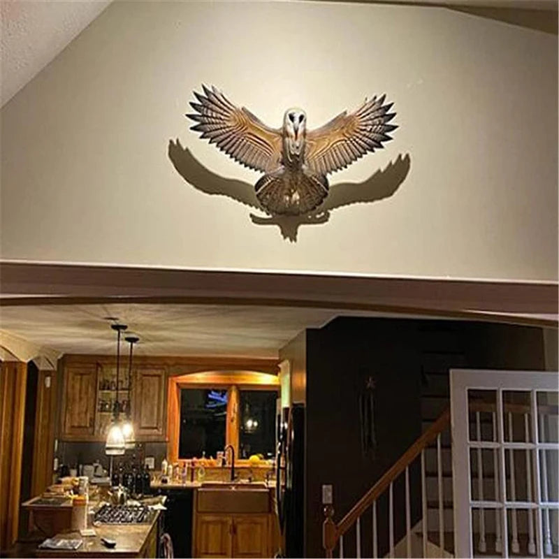 Handmade Owl Wall Statue  Living Room - Office Decoration