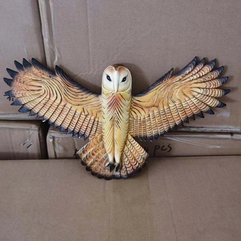 Handmade Owl Wall Statue  Living Room - Office Decoration