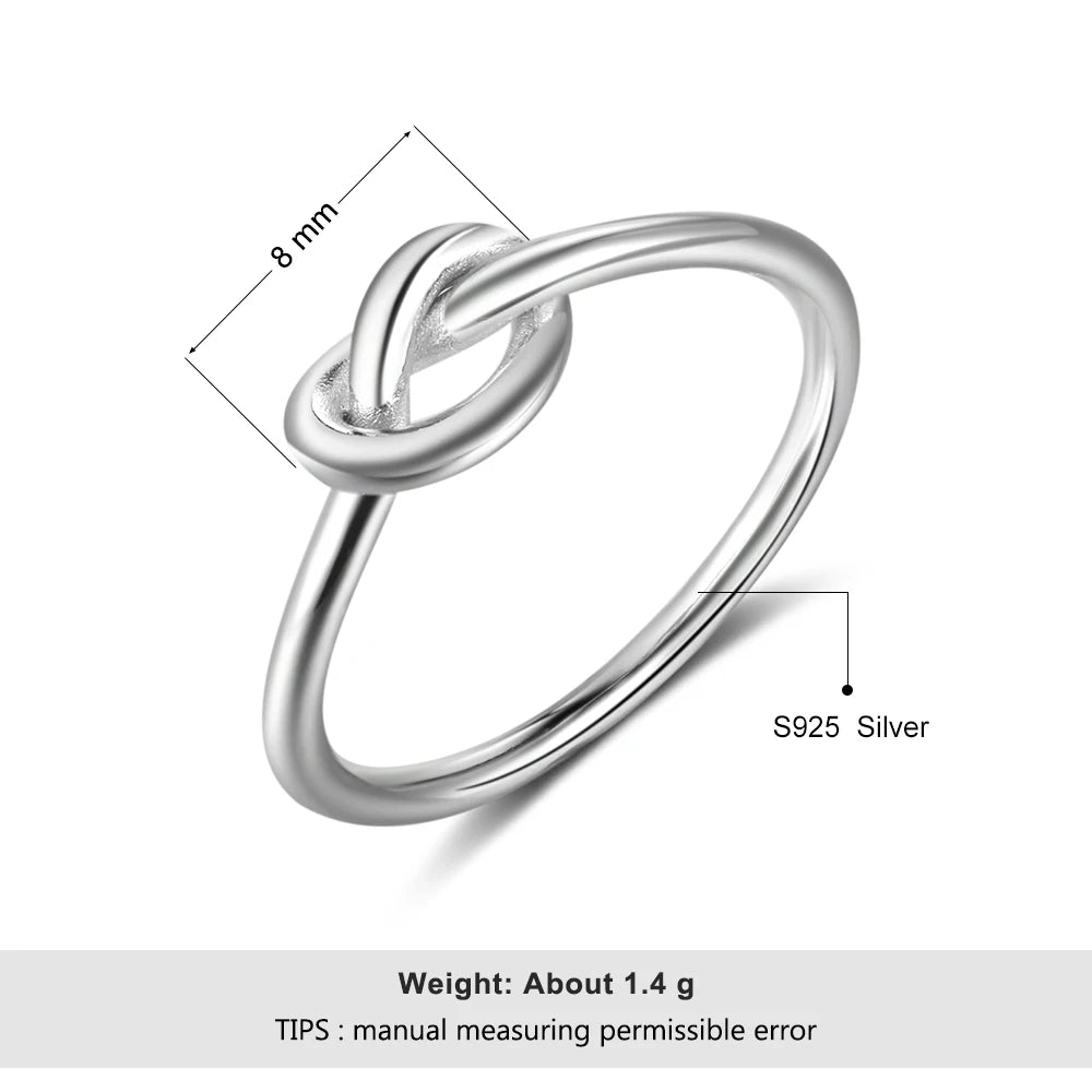 JewelOra Genuine 925 Sterling Silver Knot Rings