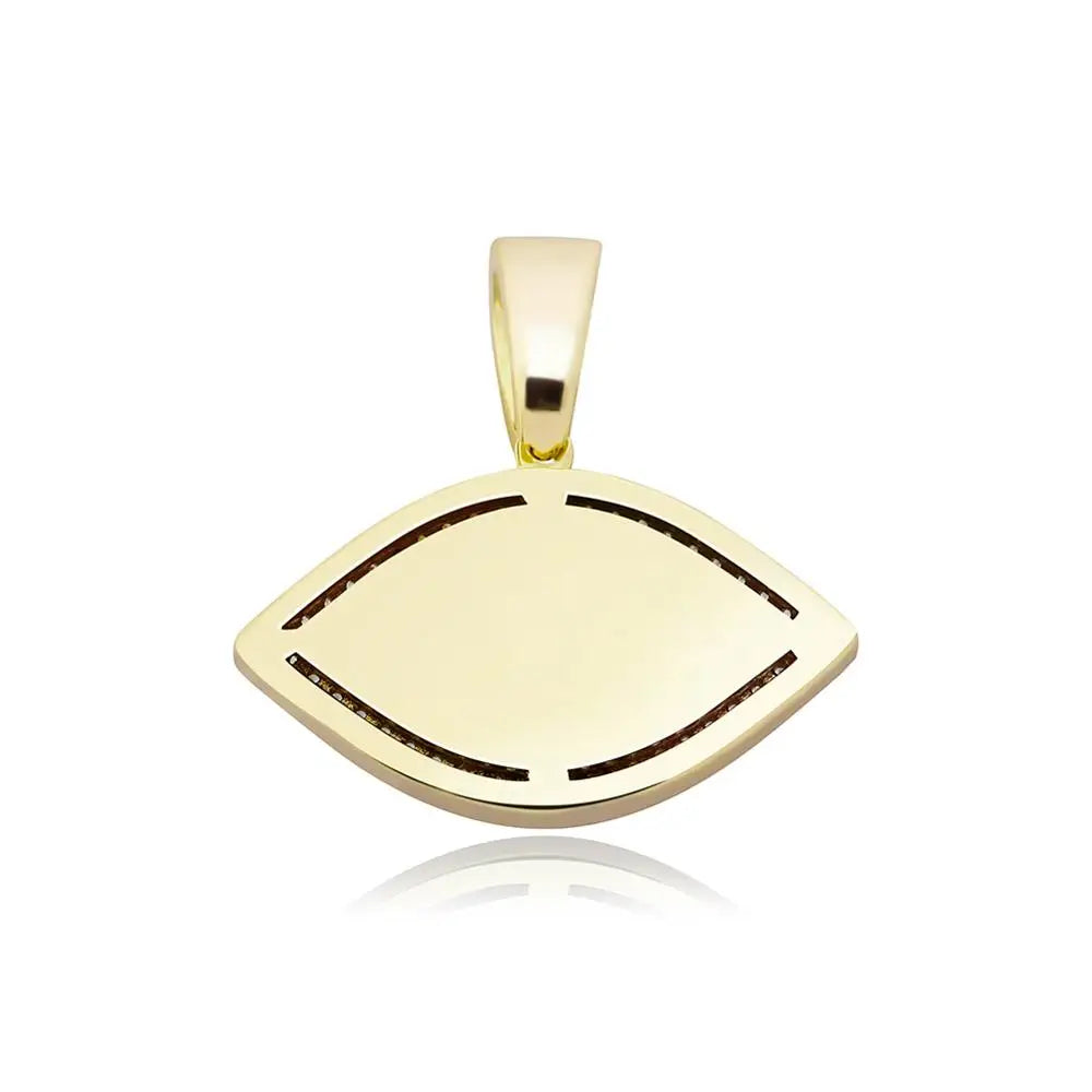 Evil Eye Pendant Necklace Iced Out -  Micro Pave Cubic Zirconia Pendant - Hip Hop Rock Fashion Jewelry