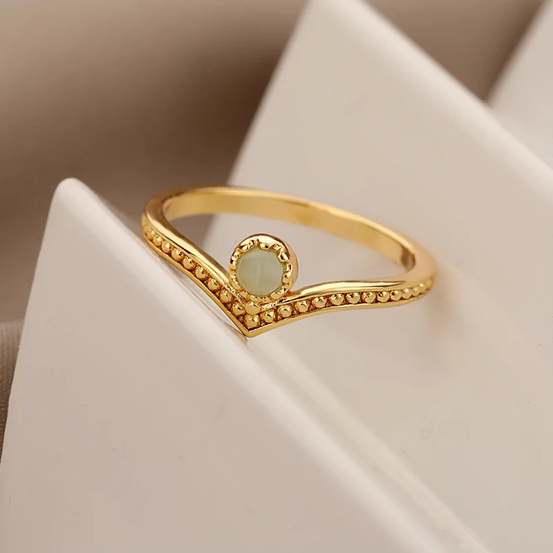 Vintage Lotus Rings for Women - Teens Stainless Steel  Ring