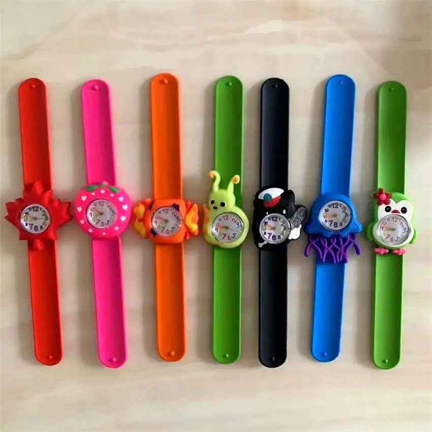 30 Cartoon Styles Children Watches - Colorful Bend Slap Strap - Clock Random Style