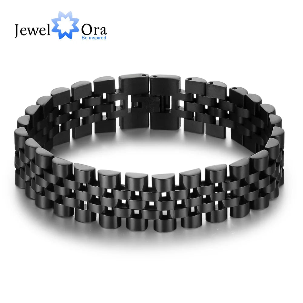 Luxury Gold Color Stainless Steel Bracelet - 200mm Wristband -  Bracelets