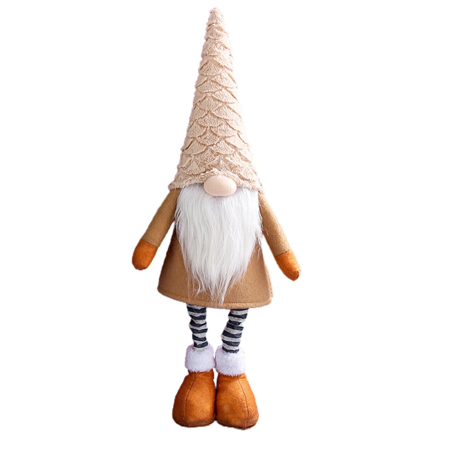 Christmas Faceless Gnome Plush Doll with Retractable Legs & Long Hat