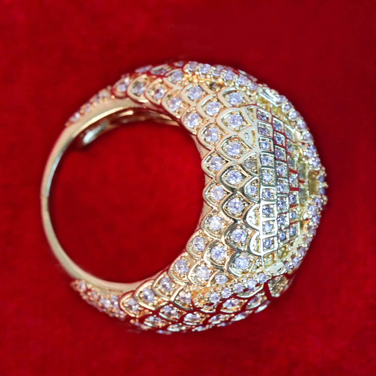 Owl Ring Real Gold Plated Cubic Zircon