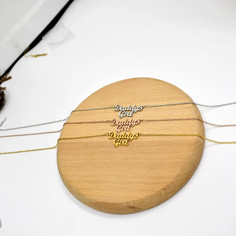 Daddy's Girl Pendant Necklace - Stainless Steel Collier -Femme Kids - Daddy Gift - Family Jewelry