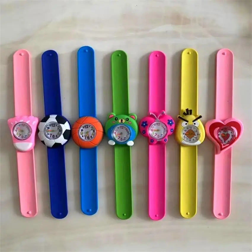 30 Cartoon Styles Children Watches - Colorful Bend Slap Strap - Clock Random Style